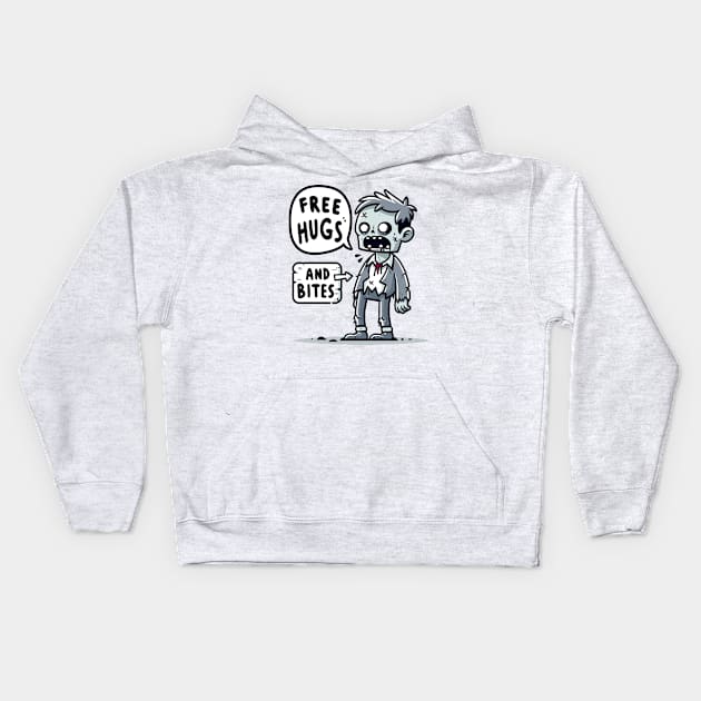 Free hugs and bites - Zombie Kids Hoodie by PrintSoulDesigns